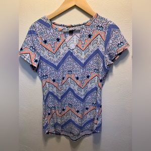 Joe Boxer Womens Blue Chevron Top, size Xl